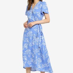 Gap Print Midi Wrap Dress